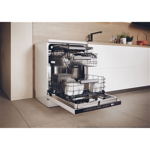Haier I-Pro Shine Series 3 Standard Dishwasher - White - Dishwasher with door open shot